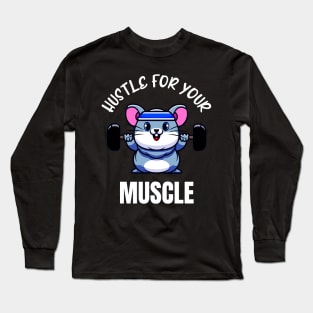 Funny Workout Mouse Weight Training Bodybuilder Long Sleeve T-Shirt